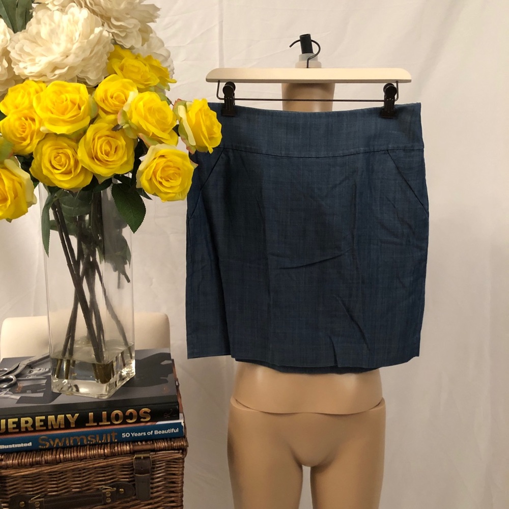 Ann Taylor Denim Skirt with Large Waist Band